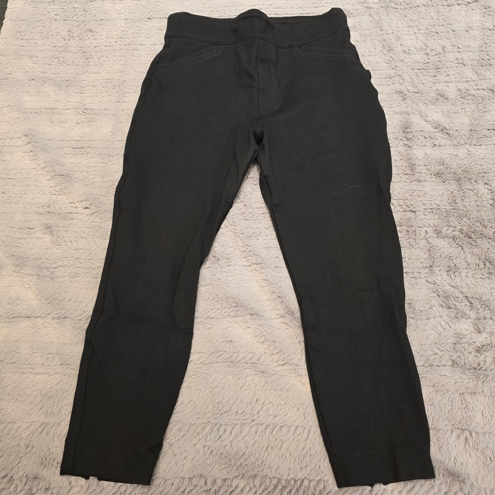 Spanx The Perfect Pant Black Slim Cropped 4-Pocket‎ Ponte Trousers Womens Medium - Picture 1 of 5